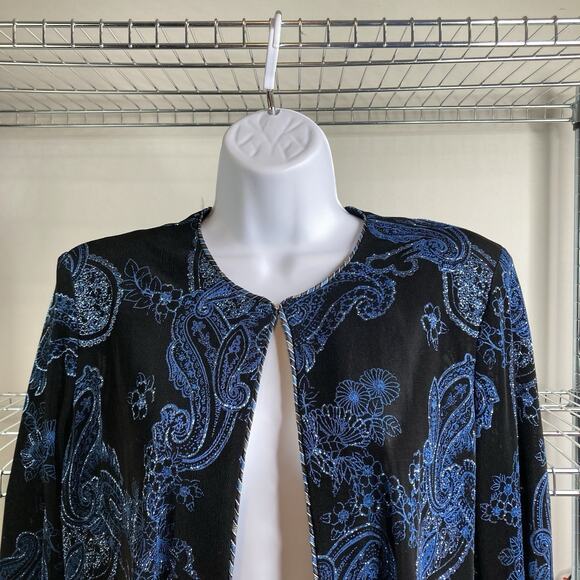 Alex Evenings Women's Paisley Cardigan Size L Dressy Formal Special Occasions - Picture 7 of 10